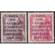 España Spain 1088/89 1951 Visita Caudillo a Canarias MNH España Spain 1088/89 1951 Visita Caudillo a Canarias MNH