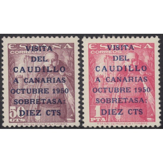España Spain 1088/89 1951 Visita Caudillo a Canarias MNH España Spain 1088/89 1951 Visita Caudillo a Canarias MNH