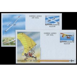 España Aerogramas 209/10 1985 Velero clase óptima Ultraligero Avión Plane 