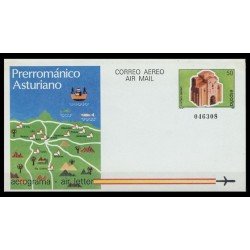España Aerograma 212 1987 Rutas turísticas Prerrománico asturiano 