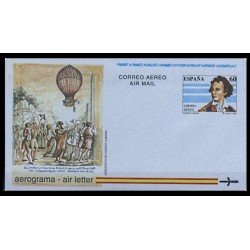 España Aerograma 217 1992 II Cent vuelo globo Vicente Lunardi  Air balloon