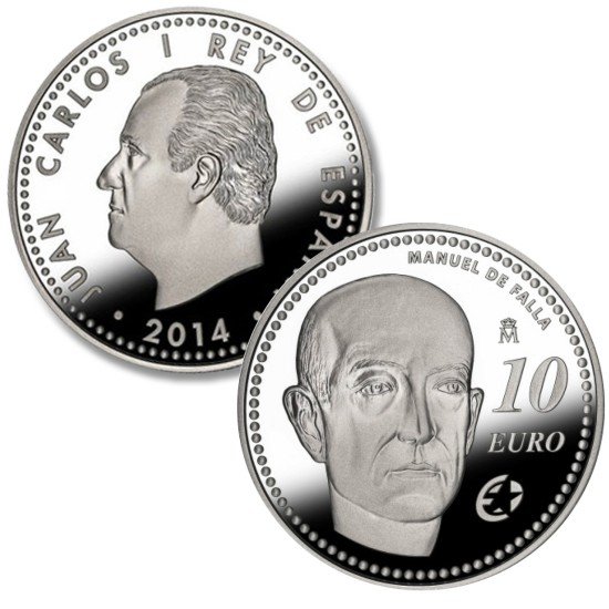 España Spain 2014 10 euros Programa Europa: Manuel de Falla Plata Ag España Spain 2014 10 euros Programa Europa: Manuel de Falla Plata Ag