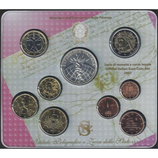 Monedas Euros Italia Cartera 2007 (+ moneda 5 € plata) Monedas Euros Italia Cartera 2007 (+ moneda 5 € plata)