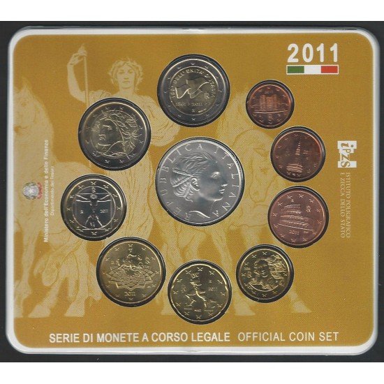 Monedas Euros Italia Cartera 2011 (+ moneda 5 € plata) Monedas Euros Italia Cartera 2011 (+ moneda 5 € plata)