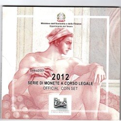 Monedas Euros Italia Cartera 2012 (+ moneda 5 € plata)