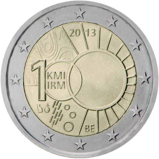 Bélgica 2013 2 € euros conmemorativos  100º Av Institut Royal Météorologique