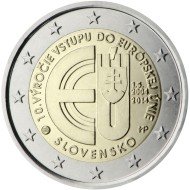 Eslovaquia 2014 2 € euros conmemorativos 10º Av adhesión República Eslovaca  Unión Europea