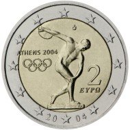 Grecia 2004 2 € euros conmemorativos Juegos Olímpicos de Atenas Grecia 2004 2 € euros conmemorativos Juegos Olímpicos de Atenas