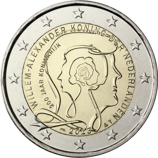 Holanda 2013 2 € euros conmemorativos 200 Av Reino Países Bajos