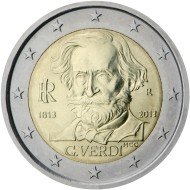 Italia 2013 2 € euros conmemorativos II Cent. Giuseppe Verdi Italia 2013 2 € euros conmemorativos II Cent. Giuseppe Verdi