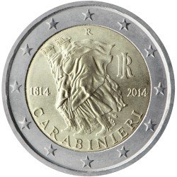 Italia 2014 2 € euros conmemorativos II Cent. Arma dei Carabinieri Italia 2014 2 € euros conmemorativos II Cent. Arma dei Carabinieri