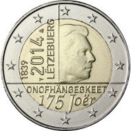 Luxemburgo 2014 2 € euros conmemorativos 175 Av Independencia Luxemburgo 2014 2 € euros conmemorativos 175 Av Independencia
