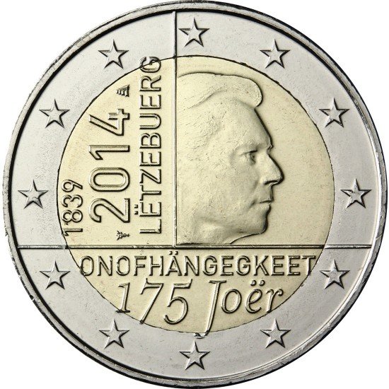 Luxemburgo 2014 2 € euros conmemorativos 175 Av Independencia 