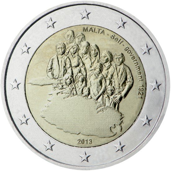 Malta 2013 2 € euros conmemorativos X Constitución del autogobierno de 1921