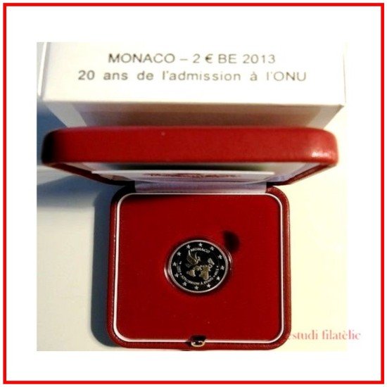 Monaco 2013 Cartera Estuche Oficial Moneda 2 € euros Proof ONU 