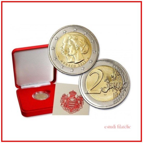 Monaco 2011 Cartera Estuche Oficial Moneda 2 € euros BU Boda Monaco 2011 Cartera Estuche Oficial Moneda 2 € euros BU Boda