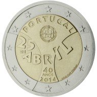 Portugal 2014 2 € euros conmemorativos 40º Av Revolución del 25 de abril Portugal 2014 2 € euros conmemorativos 40º Av Revolución del 25 de abril