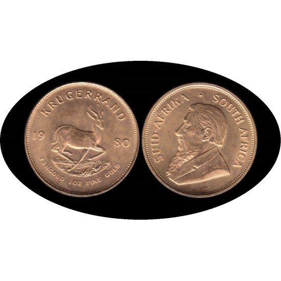 Sudafrica South Africa Krugerrand 1980 onza oro puro Au Sudafrica South Africa Krugerrand 1980 onza oro puro Au