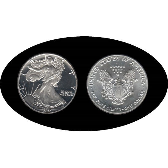 Estados Unidos United States 1 OZ onza 1987 Liberty 1$ Plata Ag Estados Unidos United States 1 OZ onza 1987 Liberty 1$ Plata Ag