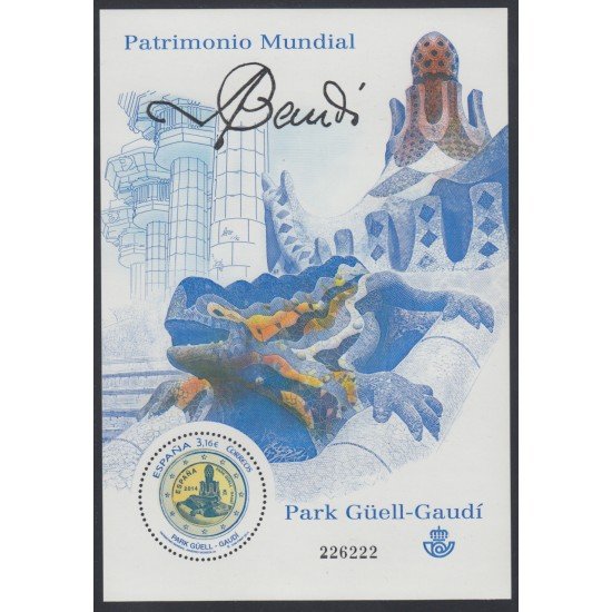 España Spain 4876 2014 Patrimonio Mundial Park-Güell Gaudí MNH España Spain 4876 2014 Patrimonio Mundial Park-Güell Gaudí MNH