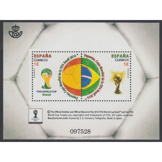 España Spain 4890 2014 Copa Mundial de la FIFA Brasil 2014 MNH España Spain 4890 2014 Copa Mundial de la FIFA Brasil 2014 MNH