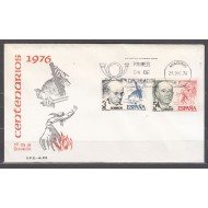 España Spain 2379/80 1976 Centenario del nacimiento de Pau Casals y Manuel de Falla SPD Sobre Primer Día