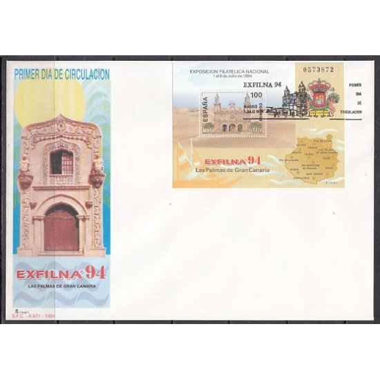 España Spain SPD 3313 1994 Exposición Filatélica Nacional Exfilna 94  Sobre Primer Día