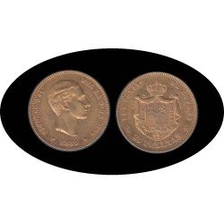 España Spain 25 ptas 1880 Alfonso XII oro Au gold España Spain 25 ptas 1880 Alfonso XII oro Au gold