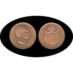 España Spain 25 ptas 1877 Alfonso XII oro Au España Spain 25 ptas 1877 Alfonso XII oro Au