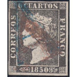 España Spain 1 1850 Isabel II Abono Avila azul Salamanca Rojo Pieza Única España Spain 1 1850 Isabel II Abono Avila azul Salamanca Rojo Pieza Única