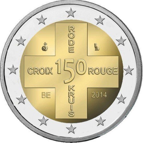 Bélgica 2014 2 € euros conmemorativos 150 Aniversario Cruz Roja Bélgica 2014 2 € euros conmemorativos 150 Aniversario Cruz Roja