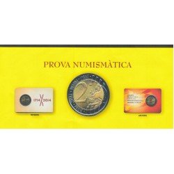 Catalunya Cartera moneda 2 Euros en prueba 2014 Tricentenari 1714 - 2014 Catalunya Cartera moneda 2 Euros en prueba 2014 Tricentenari 1714 - 2014