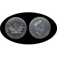 Canadá Canada 1 OZ onza 1990 Maple Leaf Elisabeth II 5 $ Plata Ag Canadá Canada 1 OZ onza 1990 Maple Leaf Elisabeth II 5 $ Plata Ag