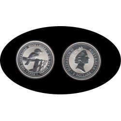 Australia 2 OZ onza 1998 Kookaburra 2$ Plata Ag Australia 2 OZ onza 1998 Kookaburra 2$ Plata Ag
