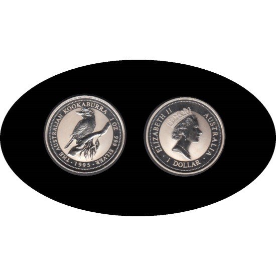 Australia 1 OZ onza 1995 Kookaburra 1$ Plata Ag Australia 1 OZ onza 1995 Kookaburra 1$ Plata Ag