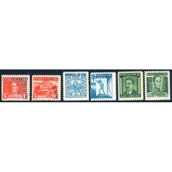 MI2/CIN/VAR2 Cuba A- 24/29 1937 Asociación de escritores y artistas americanos MNH