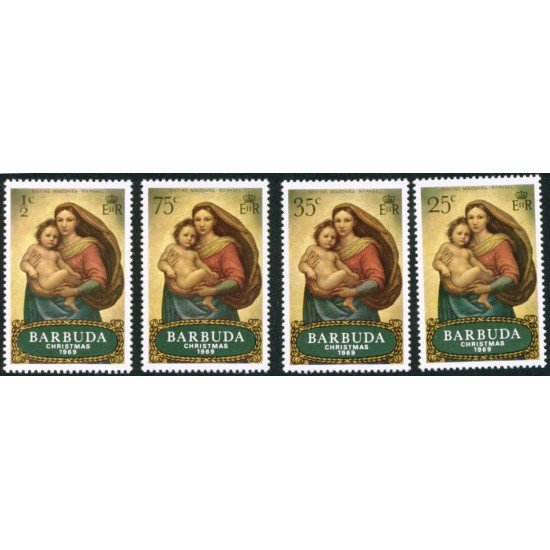 PI1/REL Barbuda Nº 38/41 religión pintura 1969 MNH PI1/REL Barbuda Nº 38/41 religión pintura 1969 MNH