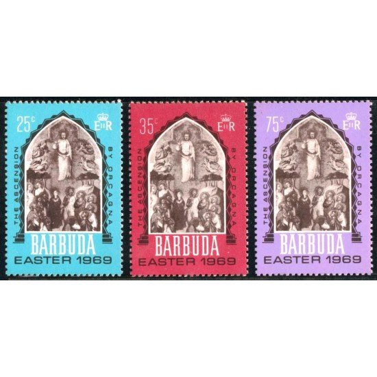 REL  Barbuda Nº 35/37 religión  1969   MNH