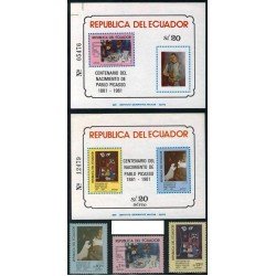 PI1 Ecuador  Nº A 737/39 + HB 56/57  MNH