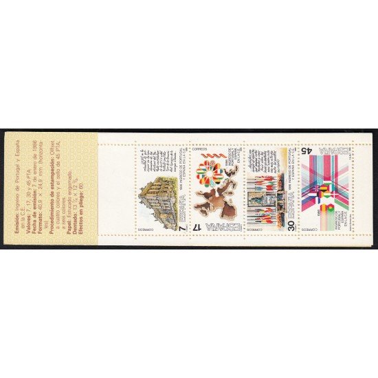 España Spain Emisión Conjunta 1986 CEE carnet, lujo MNH España Spain Emisión Conjunta 1986 CEE carnet, lujo MNH
