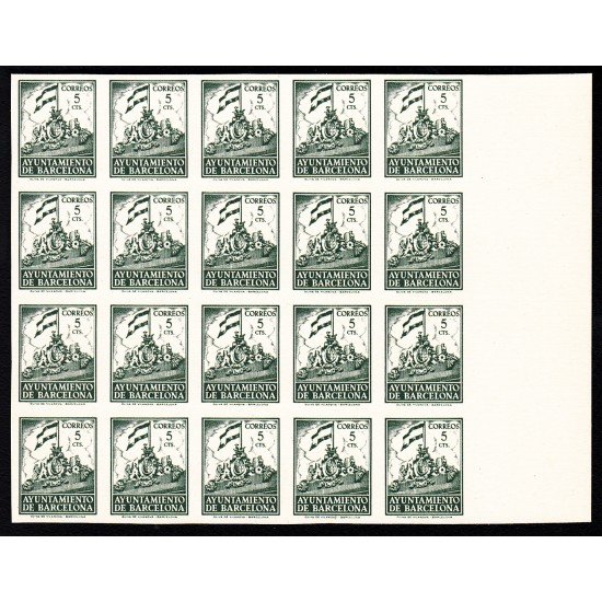 Barcelona 26c ( 24/28 ) Bl. 20 1940 - 1941 Fachada del Ayuntamiento MNH 