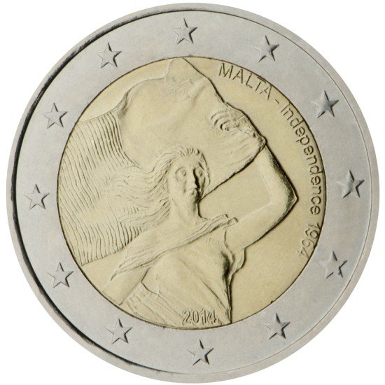 Malta 2014 2 € euros conmemorativos Independencia 1964 Malta 2014 2 € euros conmemorativos Independencia 1964