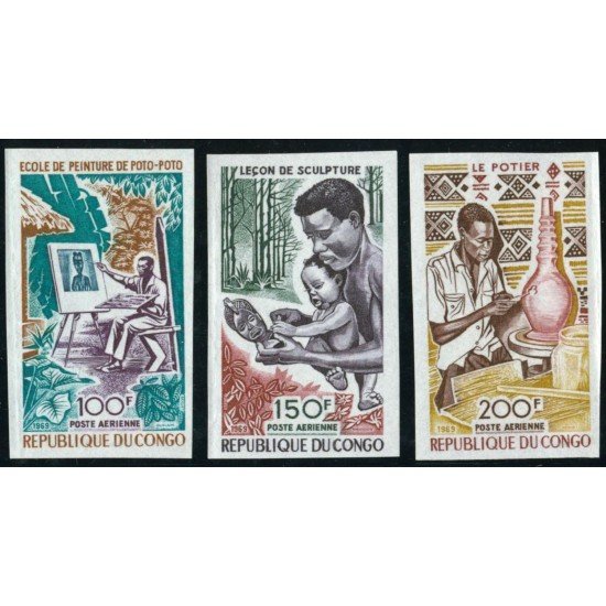 PI2/VAR1  Congo francés French Congo Nº A 87/89  MNH