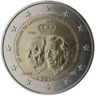 Luxemburgo 2014 2 € euros conmemorativos 50 Aniv. entronación Duque Juan Luxemburgo 2014 2 € euros conmemorativos 50 Aniv. entronación Duque Juan