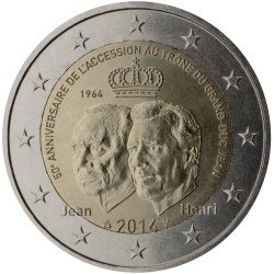 Luxemburgo 2014 2 € euros conmemorativos 50 Aniv. entronación Duque Juan Luxemburgo 2014 2 € euros conmemorativos 50 Aniv. entronación Duque Juan