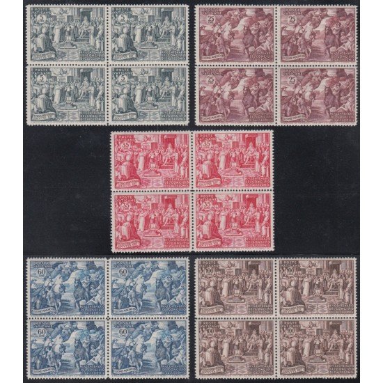 Vaticano 167/71 Bl.4 1951 XV Cent. Concilio Calcedonia MNH