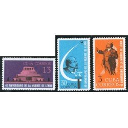 FL1/FAU4  Cuba 765/67 1964 40º Aniversario de la muerte de Lenin MNH