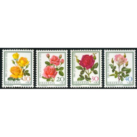 FL1 Suiza Switzerland 914/17 1973 Pro juventud Flores MNH FL1 Suiza Switzerland 914/17 1973 Pro juventud Flores MNH