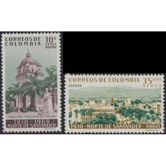 Colombia A- 393/94 1961 50 Años del Departamento del Norte de Santander MNH