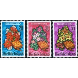 FL3 Norfolk Islas 216/18 1978 Navidad Chritsmas Flores Flowers MNH